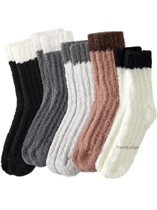 Other - Fuzzy Slipper Socks for Women 5 Pairs Polyester Winter